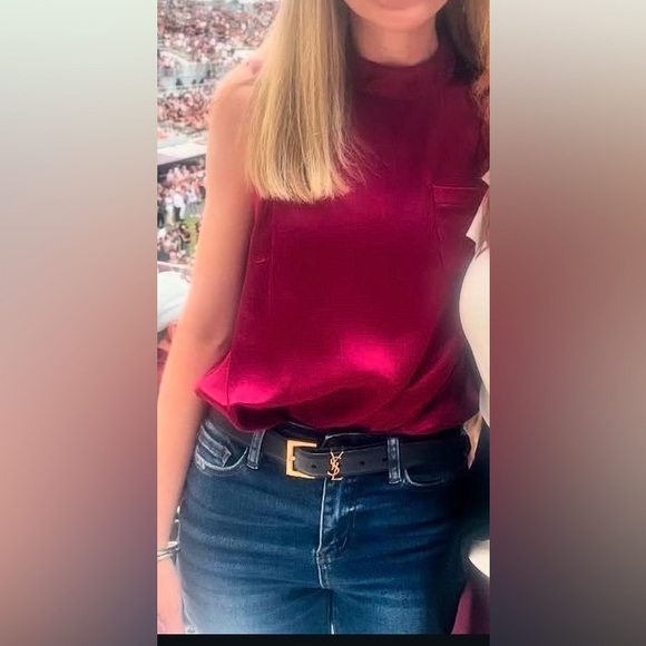 YSL - Saint Laurent Paris Women’s Logo Belt Black Size 85 Gold Hardware. EUC - Picture 16 of 16